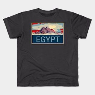 Pyramids in Egypt in Shepard Fairey style Kids T-Shirt